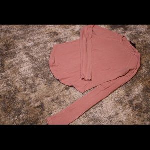 Long Sleeve Pink Ribbed Shirt